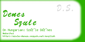 denes szule business card